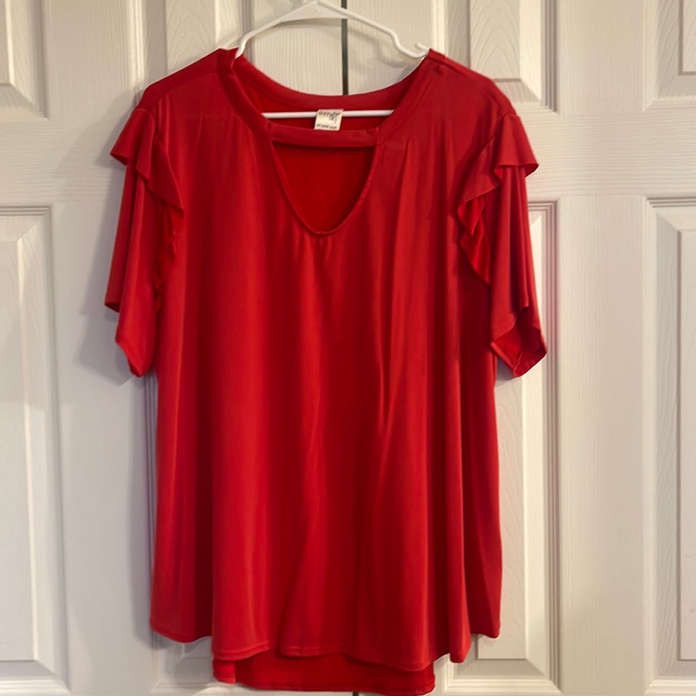 Terra & Sky blouse, size 2x, red